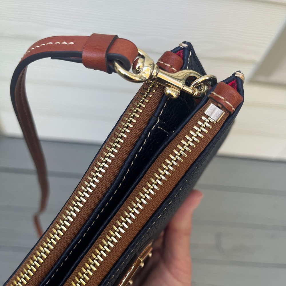 Dooney & Bourke Crossbody Bag Women Small Navy Blue NEW Pebble Grain Triple Zip - Picture 13 of 14